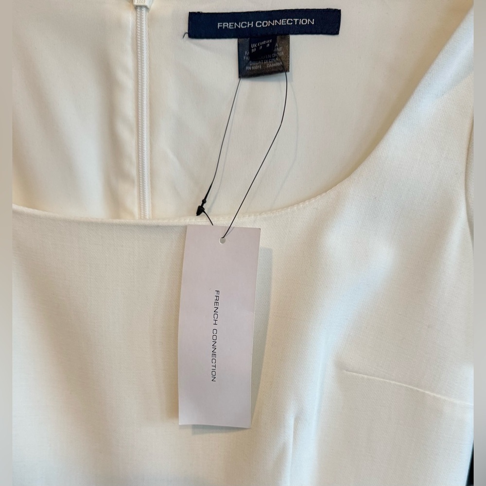French Connection Awitti Whisper Ruth Dress Short Sleeve White Women’s Size 6 - Picture 13 of 13